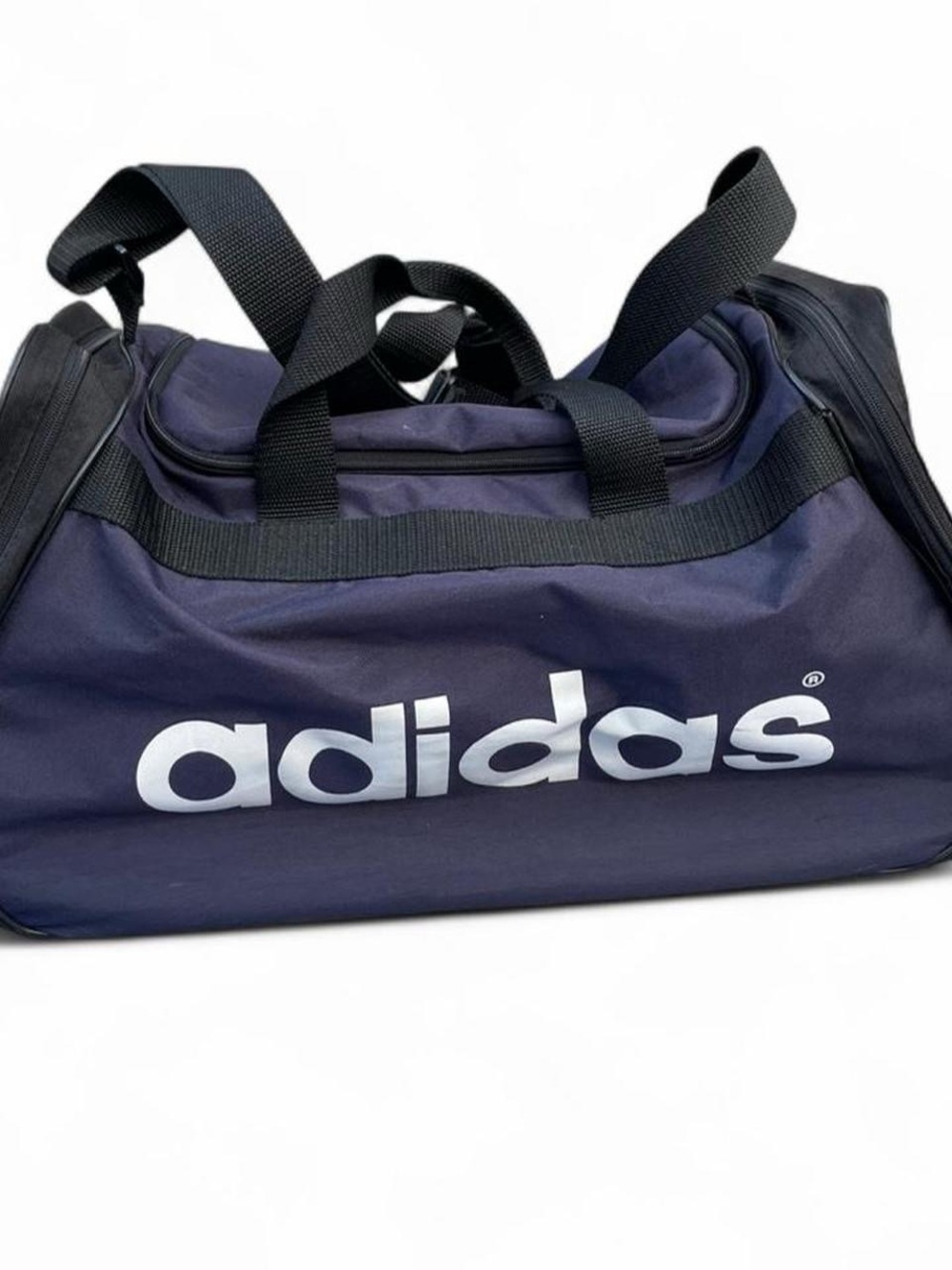 adidas Navy Duffel Bag with White Logo